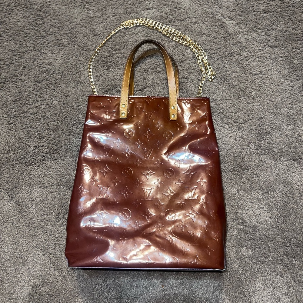 Louis Vuitton dark red / brown Vernis tote bag
